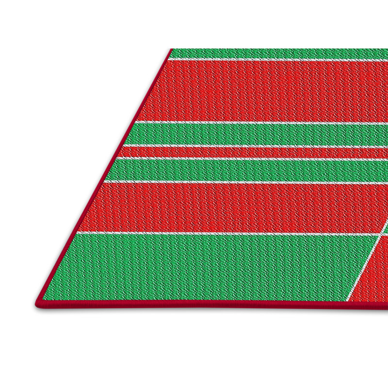 Tapis rouge/vert à motifs Chillon, Rectangle 5 pi x 7 pi