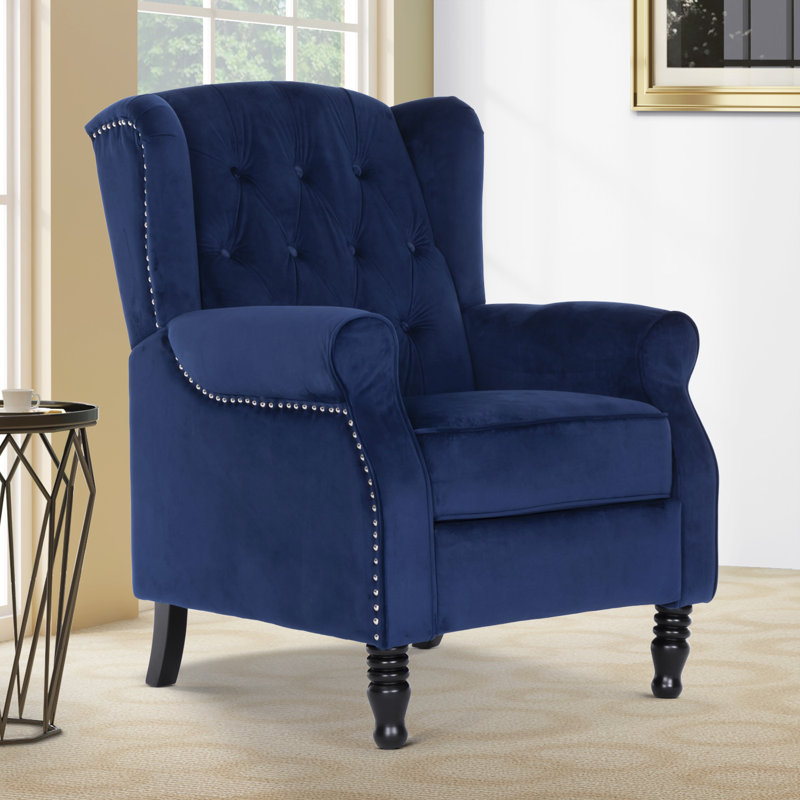 Doylestown 78cm Wide Wing Chair Recliner, Blue