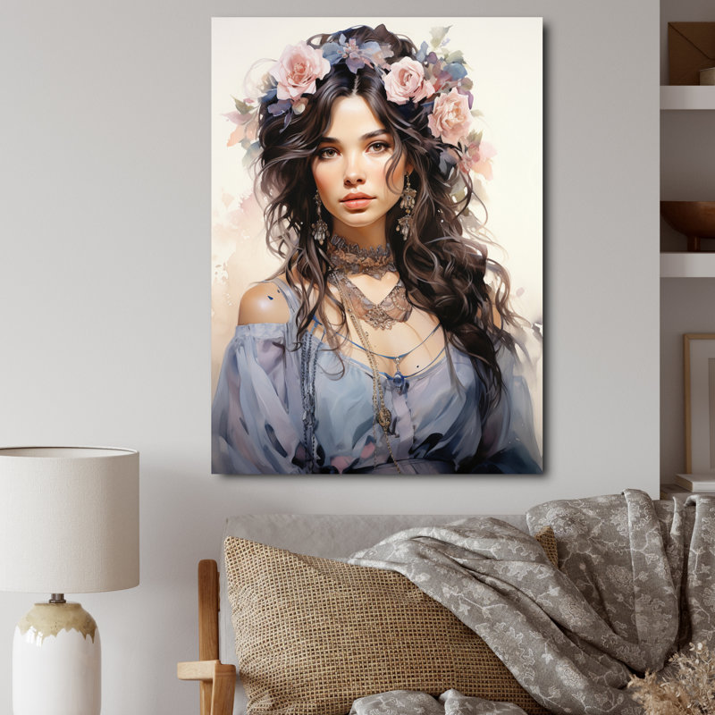 «Boho Latina Woman Ethereal Beauty I», reproduction sur toile, H 32 po x l 24 po x P 1 po, Toile tendue