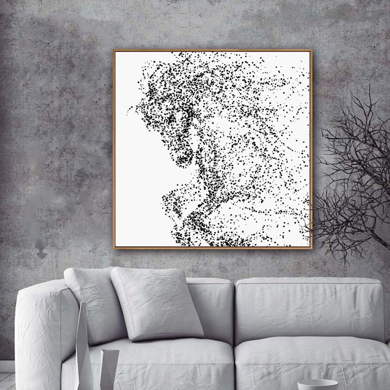 H14 Abatract, reproduction d'art sur toile, H 24 po x l 24 po, Naturel