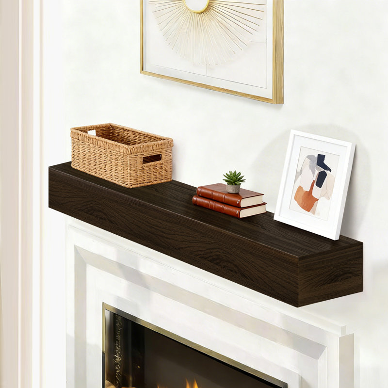 Fireplace Mantel Handmade Rustic Wood Mantel for Over Fireplace Wall Mounted Floating Mantle Shelves for Living Room Decor