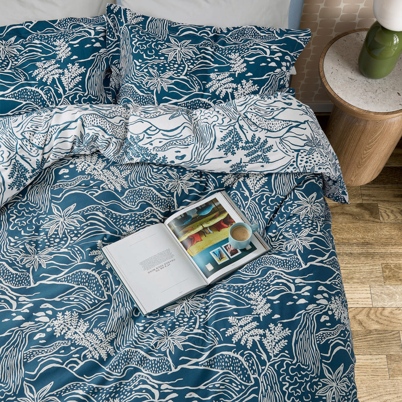 Falling Foss Cotton Duvet Cover Set, Super King Duvet Cover  + 2 Pillowcases