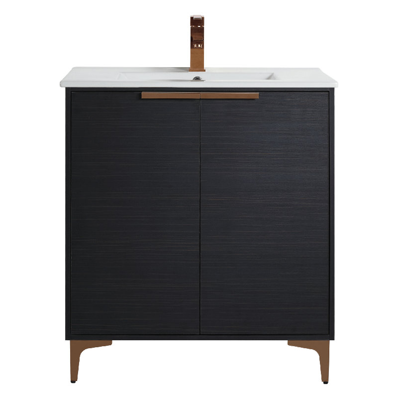 Ensemble de meuble-lavabo simple 30 po Damontrae, Or mat