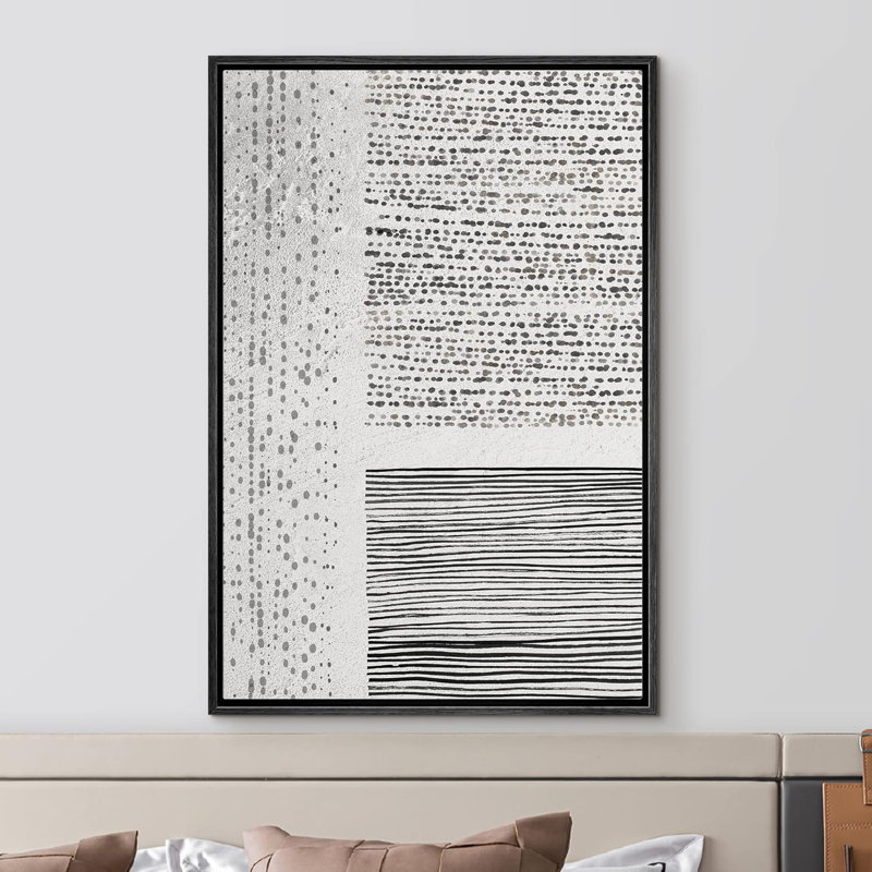 Geometric Line Square Polygon Landscape Abstract Geometric Illustrations Minimalist Modern Artwork, Black, 36" H x 24" W