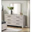 Commode à six tiroirs moderne de finition grise avec rangement spacieux et fabrication durable pour les chambres contemporaines