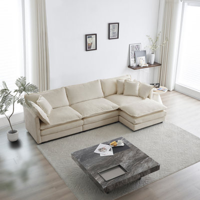 Canapé modulaire surdimensionné en L avec repose-pieds réversible Free Combination Comfy Upholstery