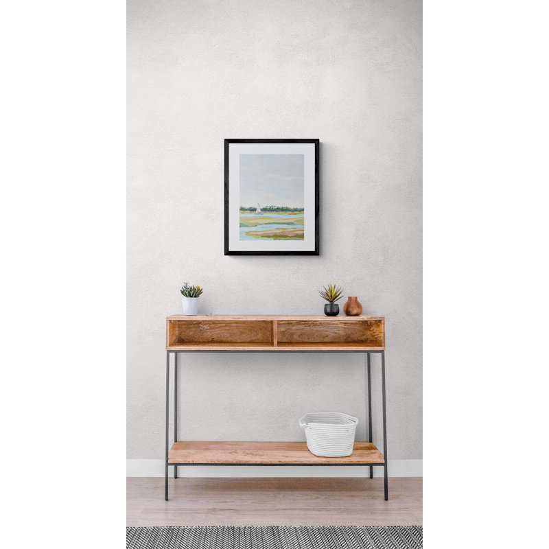 Floating On Folly River Print by Karin Olah, Black Framed Paper, 21.25" H x 17.25" W x 0.88" D, White