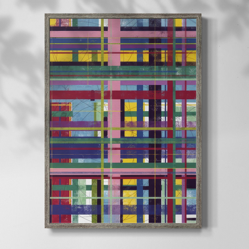 Échafaudage en couleur II, reproduction encadrée - bois massif, H 15 po x l 12 po