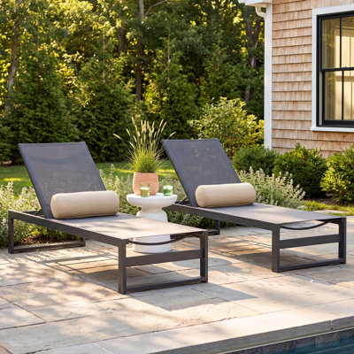 75" L Aluminum Outdoor Reclining Chaise Lounges