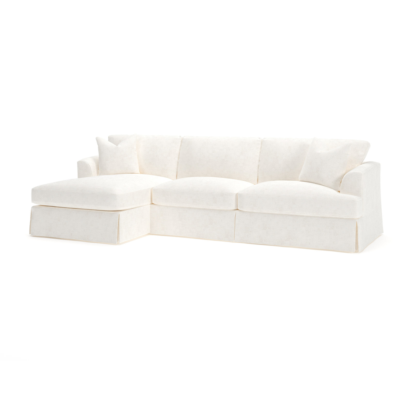 Lucia Chaise Sectional, Bevin Natural Linen Blend, Left Hand Facing