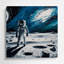 «Space Apollo mission», photographie murale en métal gris