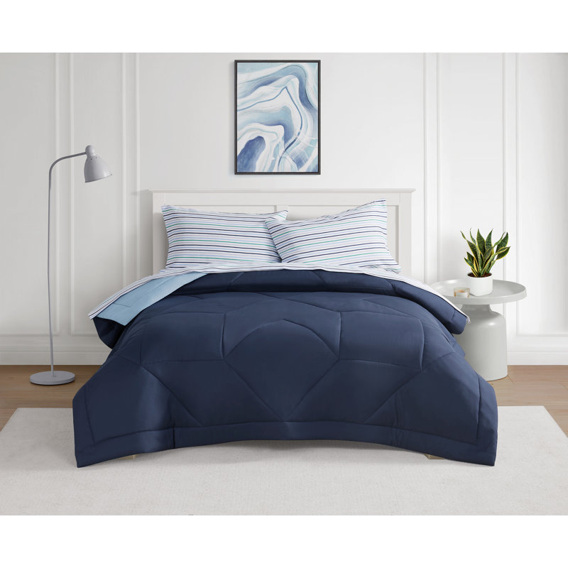 Cooling Technology 5-Piece Bed in a Bag, Blue, Twin Extra Long Comforter + 4 Additional Pieces