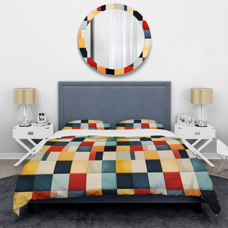 Ensemble de housse de couette à rayures Contemporary Canvas I, Housse de couette simple + 1 taie décorative stan