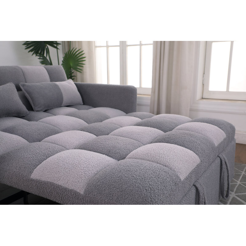 Pickron 53.5'' Sofa Bed, Gray Polyester Blend
