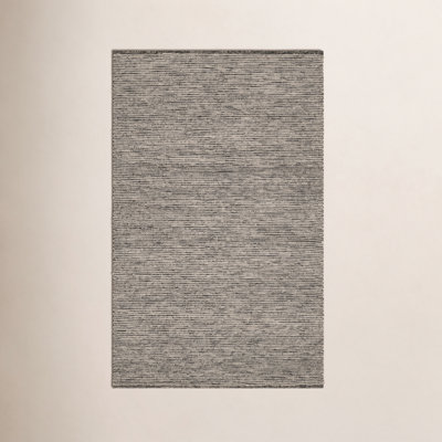 Black Ivory Mixed Striped Hand-Woven Rug
