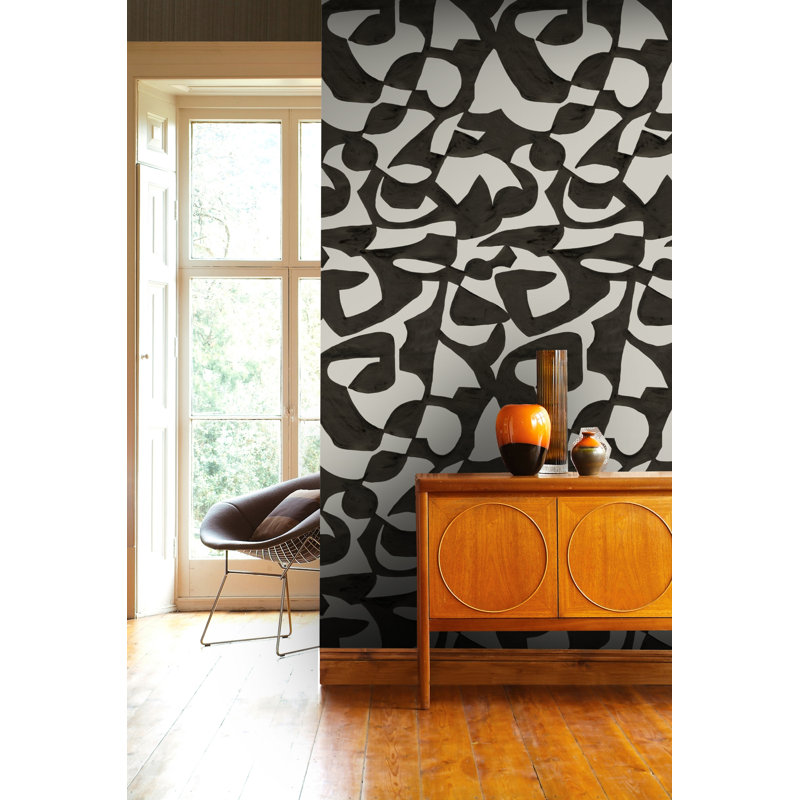 Susan Hable Abstract Wallpaper Double Roll, Black