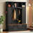 4-In-1 Elegant Hall Tree With Golden Hooks & Handles, Practical Entryway Walnut Bench With Adjustable Shelves, 76.7"H Farmhouse Wooden Style Coat & Shoe Rack For Mudroom-952112232