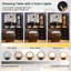 Dressing Table with Lighted Mirror, Stool, Power Outlet, 6 Drawers & Storage Cabinet-1342857934