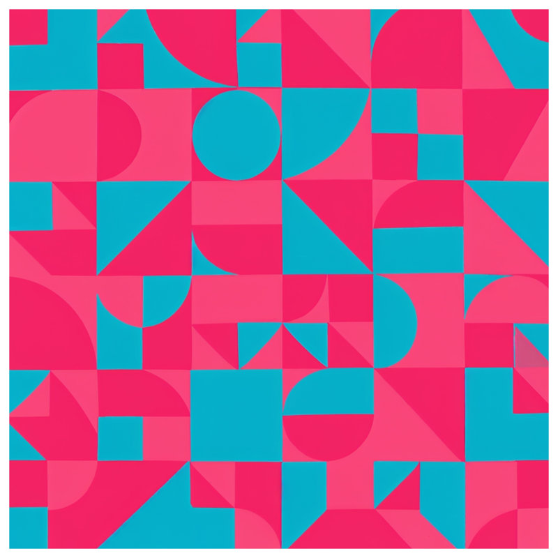 Tapisserie murale géométrique rose et bleue - Décoration murale abstraite, 104in H x88 with 4 Grommets