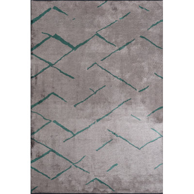 Rapture Green/Gray Abstract Luxury Area Rug