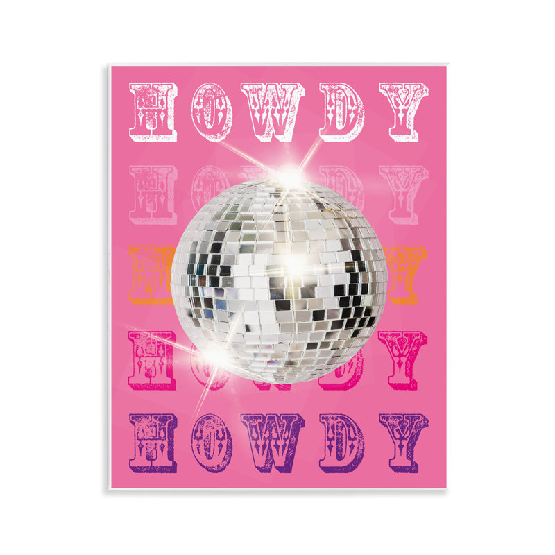 Plaque murale Howdy Retro Disco Ball, design par Susan Arnot