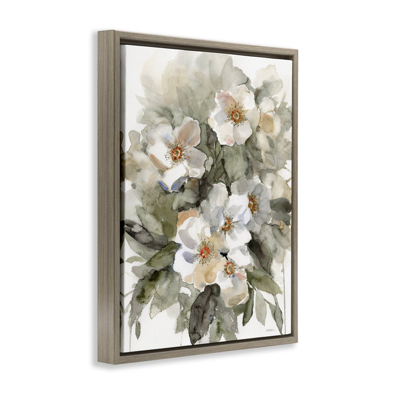  "Abstract Floral Bundle", art mural sur toile flottante par Carol Robinson, Cadre flottant orme Montalcino