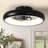  Flush Mount Ceiling Fan With Remote And Light, Black, Bladeless Ceiling Fan