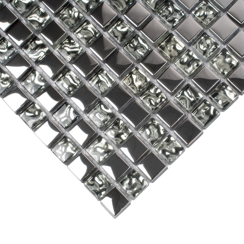 11.7" X 11.7" Polished Glass Mosaic Tile