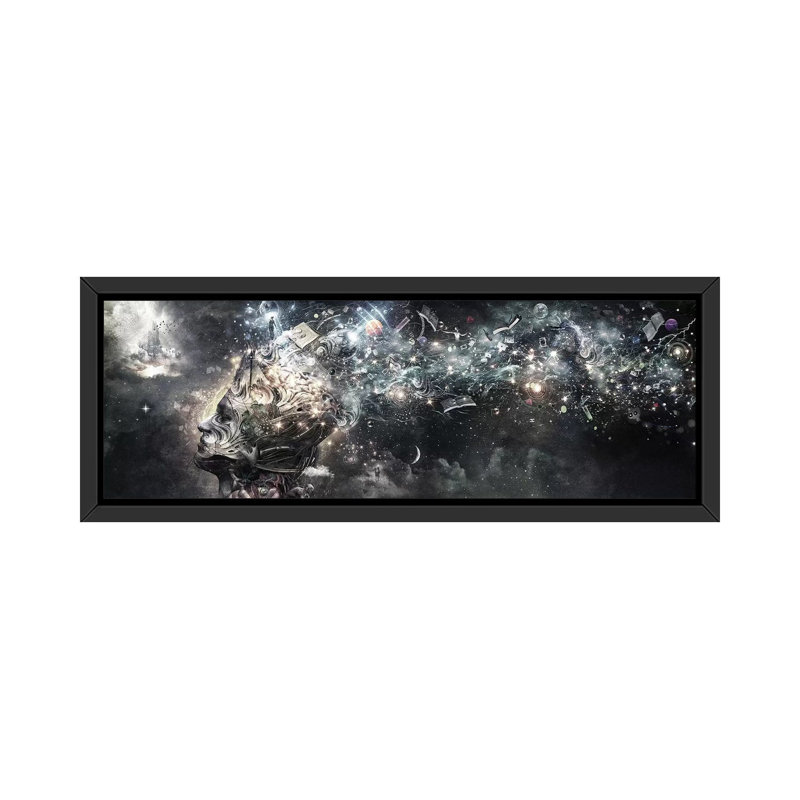 Coma par Cameron Gray - Giclée sur toile panoramique, Pas de tapis, H 20 po x l 60 po x P 1,5 po, Papier encadré noir