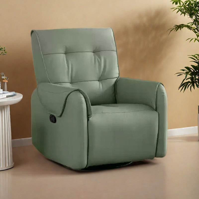 Fauteuil inclinable rotatif à 360 ° polyvalent en similicuir, Cyan