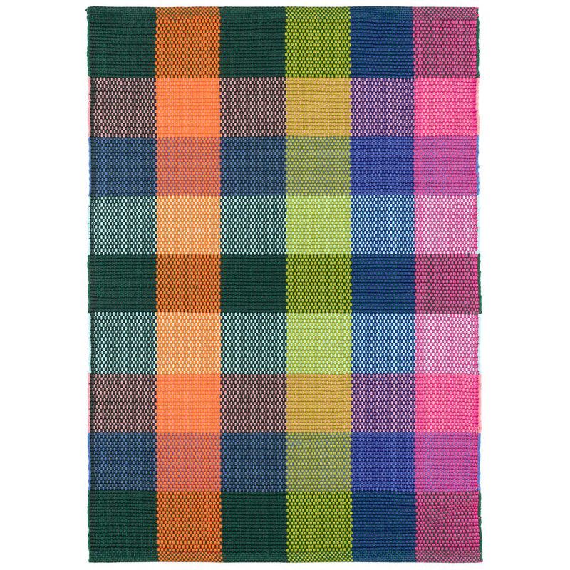 Tapis d'intérieur / extérieur tissé à la main Happy Plaid, Rectangle 3 pi x 5 pi