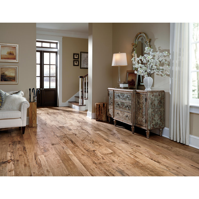 Revêtement de sol en bois d’ingénierie à longueur allongée 4/7 po x 47 po shiranga Antigua, Lave