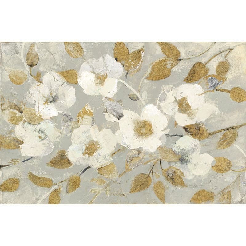 Gris printanier décoloré et doré, H 32 po x l 48 po