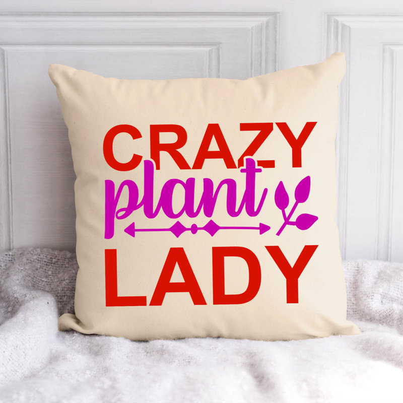 Citation amusante «Garden Lover» 481 - Coussin décoratif inclus, H 16 po x l 16 po