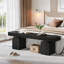 Banc de bout noir 59 po, banc de chambre moderne avec bases arquées-1797539567