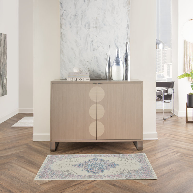 Tapis ivoire moderne Bo, Tapis de couloir 2 pi x 4 pi