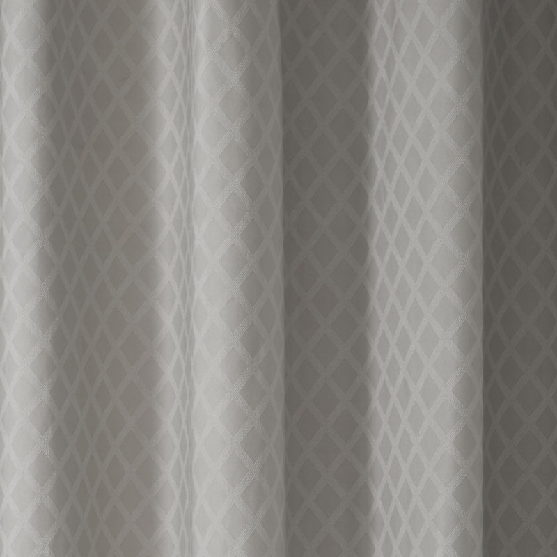 Alejos Cotton Blend Room Darkening Curtains / Drapes Pair, Silver, 168cm W x 229cm L