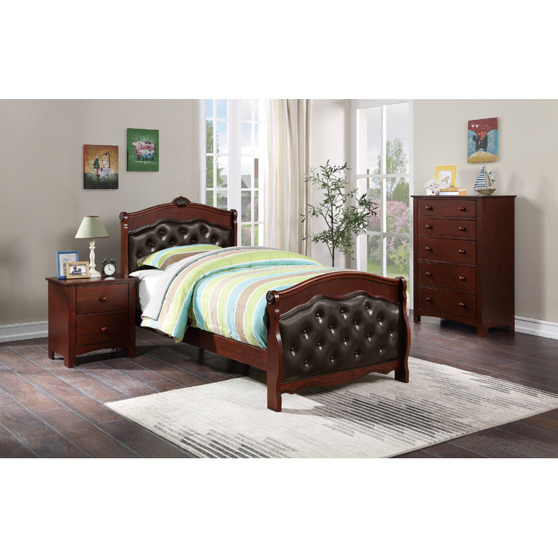 Trosky Upholstered Standard Bed, Espresso, Full/Double