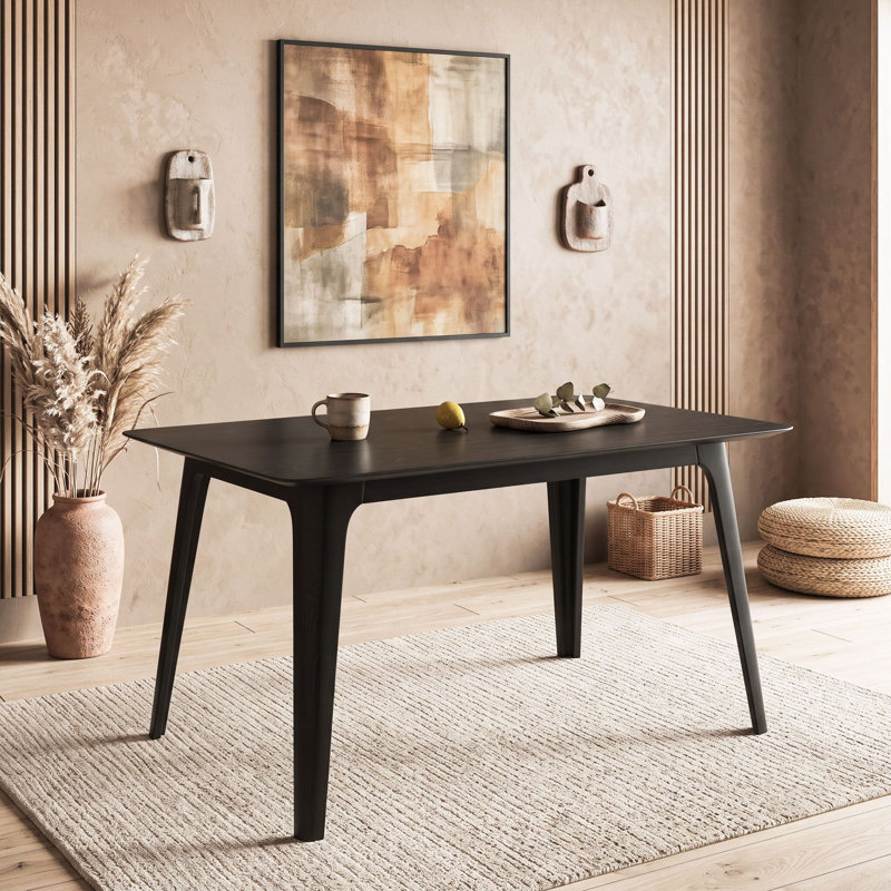 Modern Rectangular Dining Table, Black