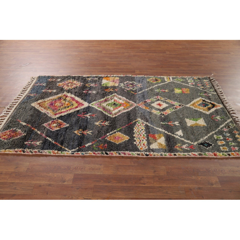 Tapis décoratif gris anthracite et bleu marine 4 x 7