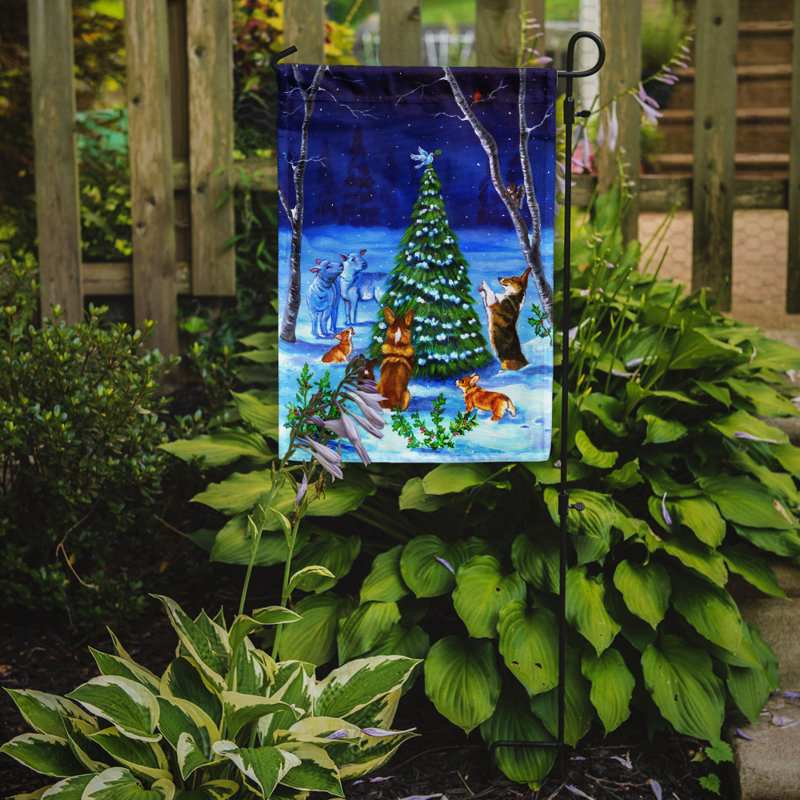 Drapeau de jardin Vosgeparan Corgi Christmas Peace
