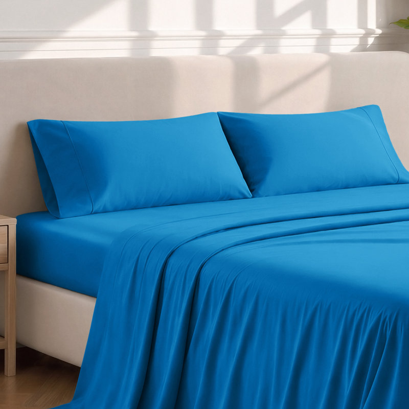 Soft Microfiber Pillowcase Set, Medium Blue, 2 King Pillowcases