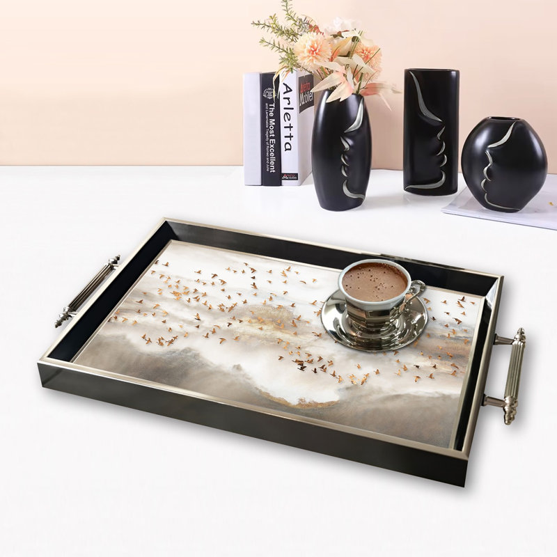 Elegant Glass Tray, 19.7 x 11.4 x 1.4 inches | 100% Durable Glass Construction | Easy to Clean with Damp Cloth | Ideal for Serving, Decorative Display, and Organizing | Stylish Addition to Home Décor