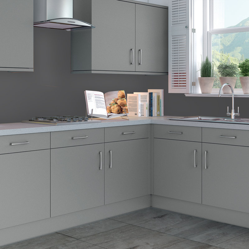 23.6" x 96" Tin Backsplash in Grey