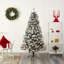 Sapin de Noël floqué avec lumières DEL-1796319352