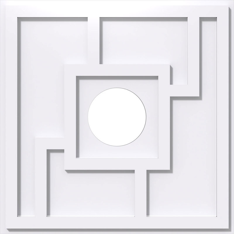 Médaillon de plafond contemporain en PVC de qualité architecturale 24 po x P 6 po x P 8 1/4 po x P 1 po