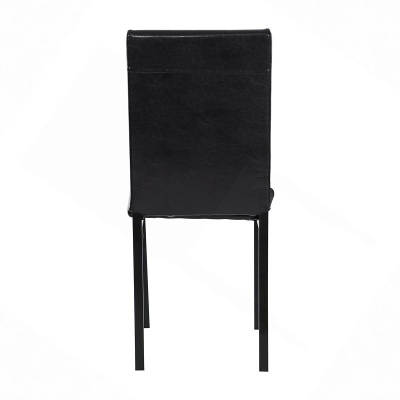 Ensemble de 4 chaises avec cadre en métal et siège en similicuir brun