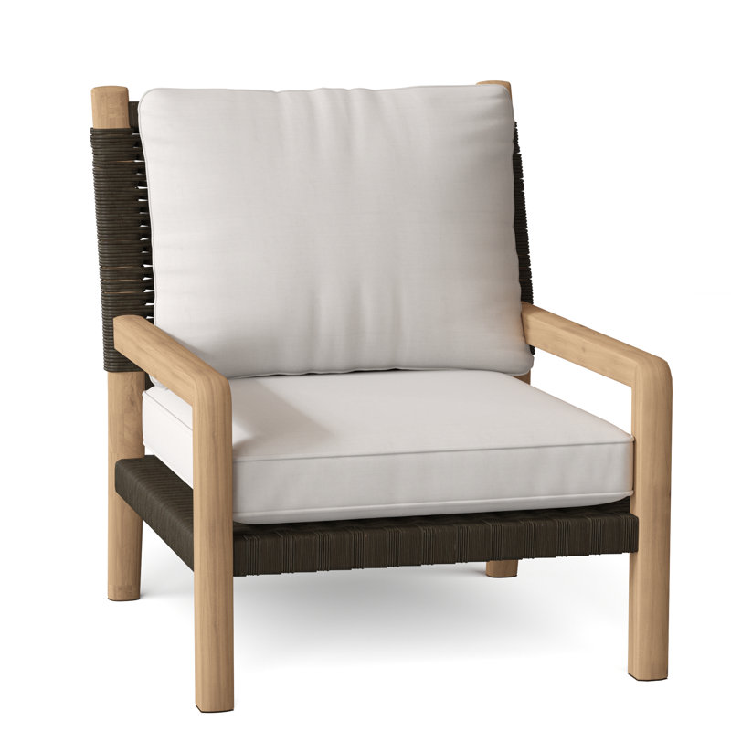 Hudson Outdoor Lounge Chair, Sailcloth Salt, Hudson Charcoal Lace
