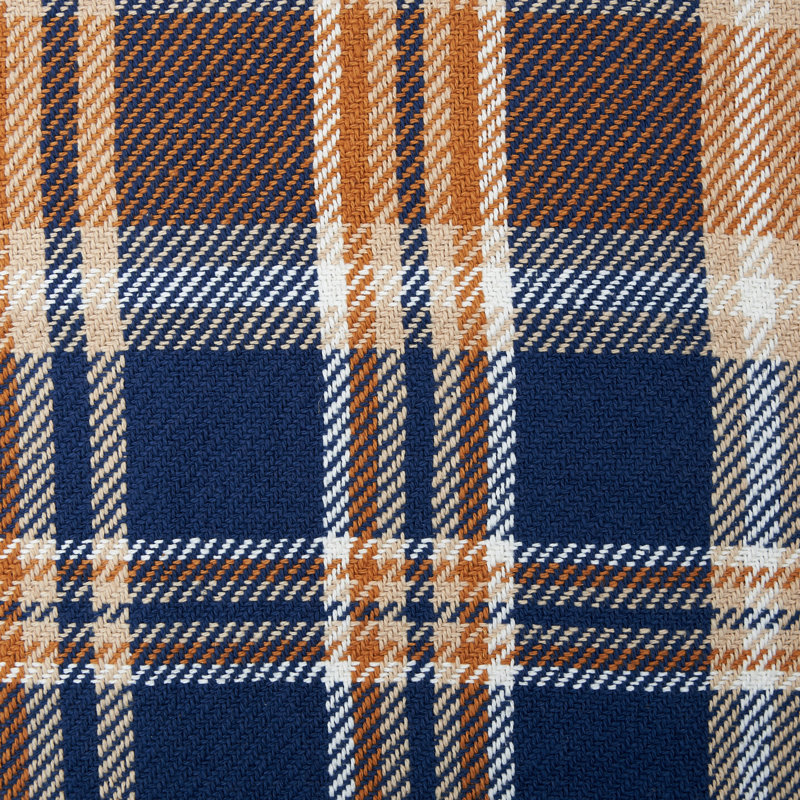 Navy and Gold Plaid Throw Blanket