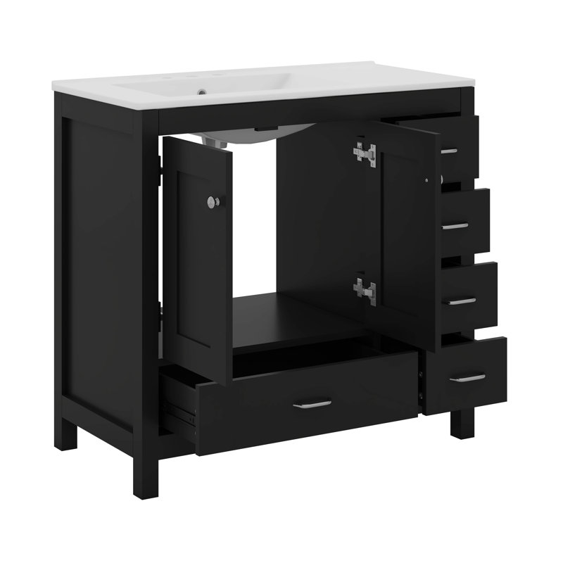 Meuble-lavabo 36 po avec lavabo 36 po, Noir